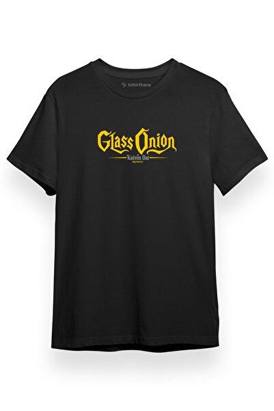 Tshirthane Knives Out Glass Onion Siyah Kısa kol Erkek Tshirt