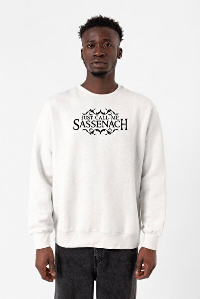 Tshirthane Outlander Απλά Με Φωνάζετε Σασενάκ Λευκό Ανδρικό Φούτερ 2ip