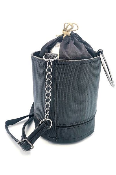 Monalisa Home Women's Cylinder Black Bag with Patches