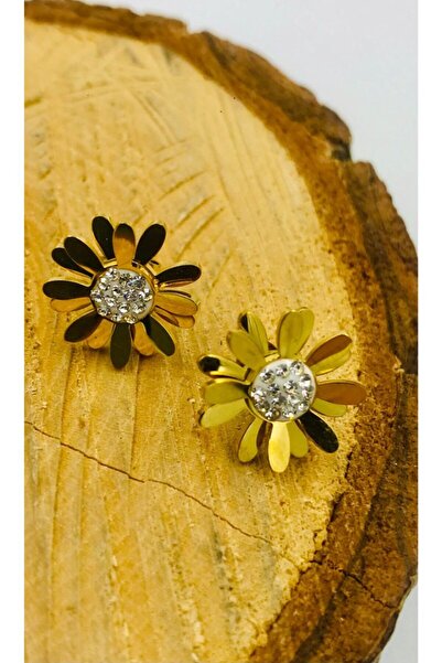 Monalisa Home Figured Steel Earrings - Gold Color