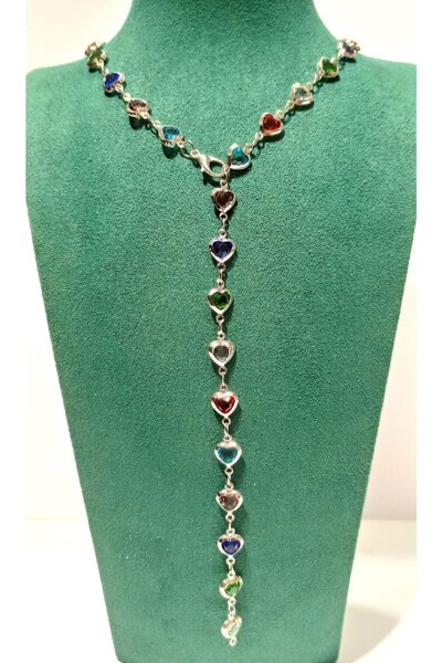 Monalisa Home Luxurious Figured Ornate Colored Stone Y Necklace
