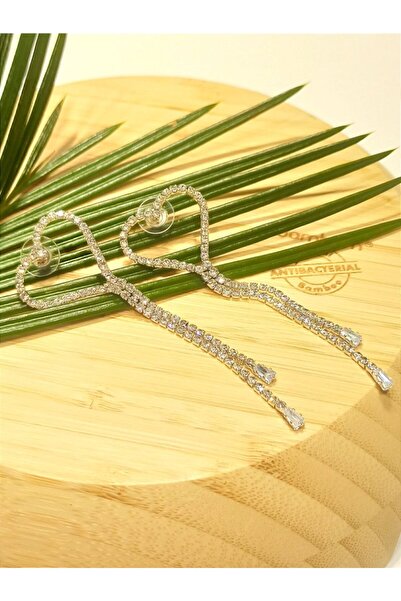 Monalisa Home Luxury Silver Color Stone Evening Dress Earrings