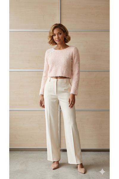 parlakmoda Bluz , uzun kollu, crop