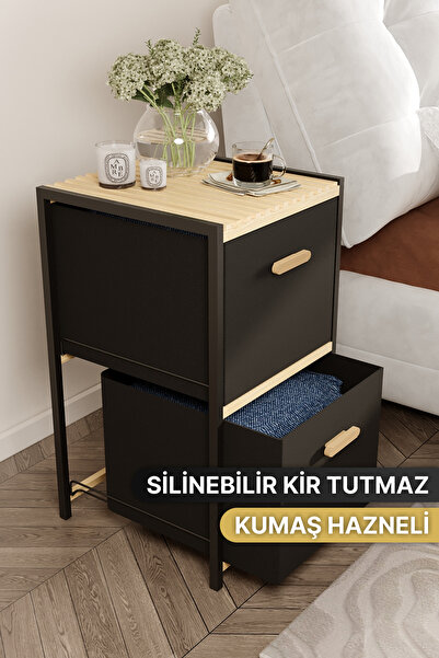 Bino 2 Katlı 2 Çekmeceli Çok Amaçlı Organizer Komodin Şifonyer Geniş Depolama Düzenleyici