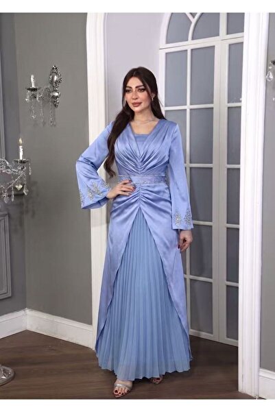 ٌRominz fashion فستان مناسبات "لافندر" مطرز بالكريستال قصة حديثة.