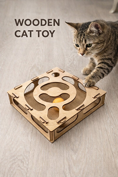 lupi İsimli Ahşap Kedi Oyuncağı
