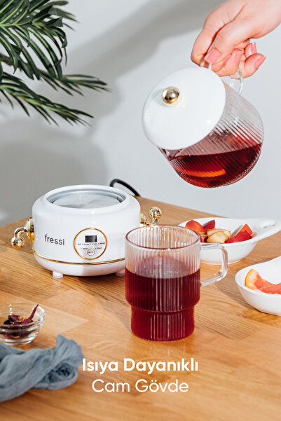 Fressi Cam Su Isıtıcısı Kettle Elektrikli Çok Fonksiyonlu Bitki Çayı Makinesi Beyaz 600ml Ysb-gc02 Eiffel