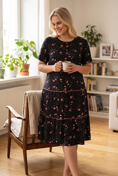 ROMEO LİFE Γυναικείο κοντομάνικο φόρεμα με κουμπιά 7609