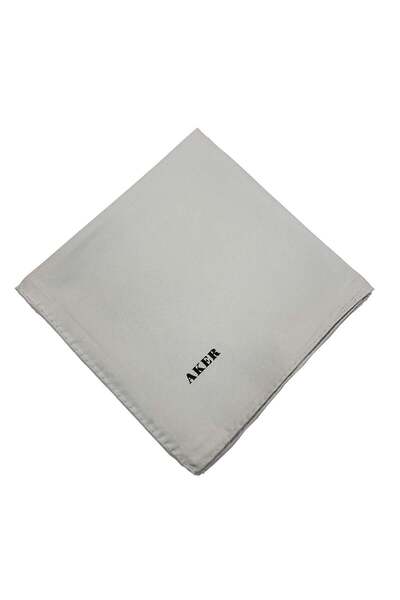 Aker Μονόχρωμο μεταξωτό μαντήλι Twill - Ασημί 971