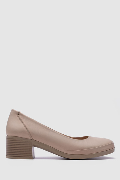 TOGO Beige Genuine Leather Women's Heeled Shoes [060271]