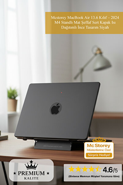 Mcstorey MacBook Air 13.6 Case – 2024 M4 Matte Transparent Hard Cover with St...