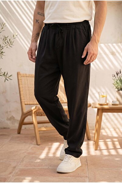 Valiberta Magnus Tensel Fabric Relaxed Fit Summer Men's Trousers with Elastic...