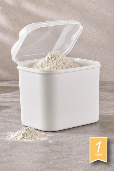 VİP AHMET 10 Litre Masal Un ve Saklama Kabı Beyaz Renk