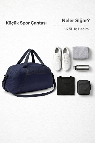 MUCCO Kaff Small Navy Blue χειροκίνητη αθλητική τσάντα ταξιδιού με μπροστινή ...