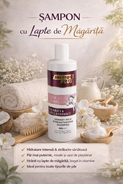 Softto Plus Softtoplus Romania Σαμπουάν Επανόρθωσης και Ενδυνάμωσης με Γάλα Γ...