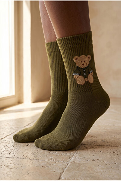 Katia&Bony Unisex Teddy Με σχέδιο Κάλτσες Χακί