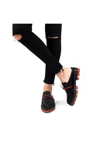 Gökhan Talay Signature K-Kiremit Ribbon Leather Slippers
