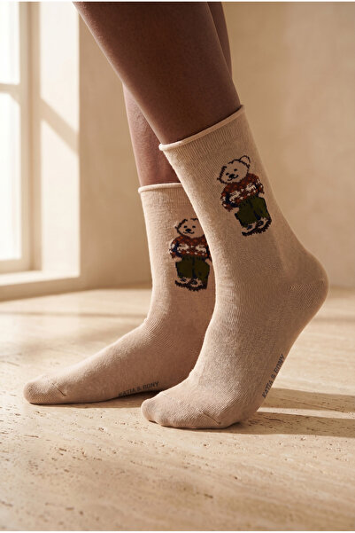 Katia&Bony Γυναικείες κάλτσες με μοτίβο Teddy χωρίς ελαστικό Modal Socket Ανο...