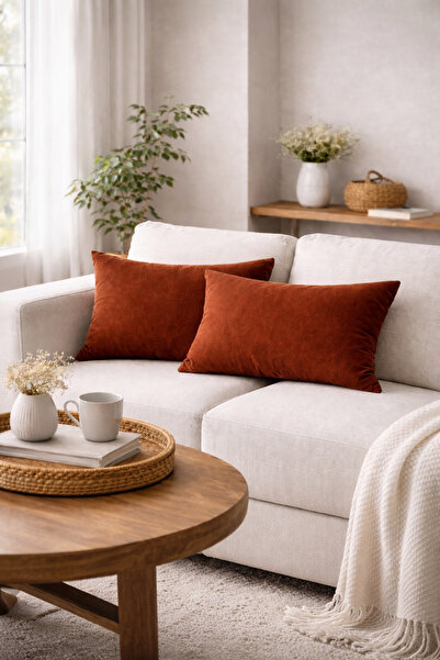 BURCIN HOME طقم من قطعتين من أغطية الوسائد مقاس 30x50، غطاء وسادة عصري ناعم م...