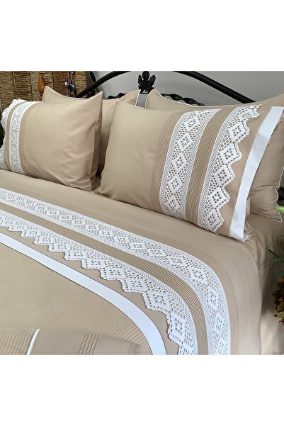 OYA home El Dantelli Pike Takımı -Bej Zemin-6 parça