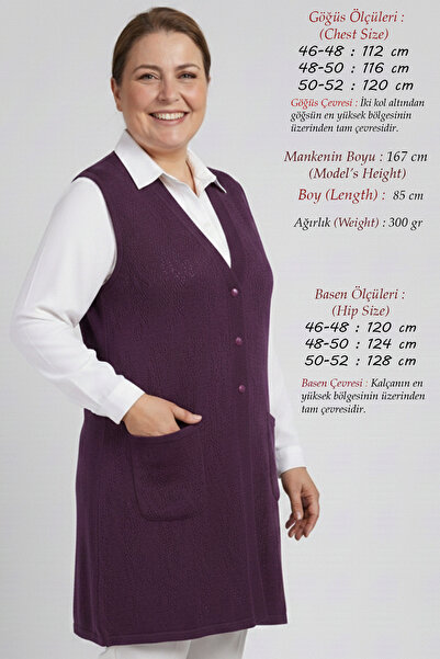 Laden Γιλέκο plus size - Μωβ - Μακρύ