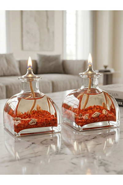 impeRiums Ocean Red Dekoratif Kandil Mum 2'li Set