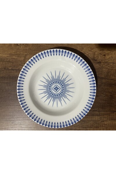 Hazal GÜRAL PORSELEN DİGİBONE 19 CM MAVİ BEYAZ 12'Lİ ÇUKUR TABAK