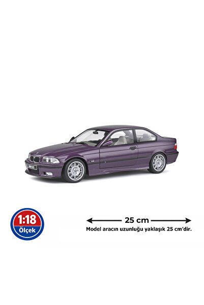 Solido 1:18 Ölçek 1990 BMW E36 M3 Coupe Technoviolet Diecast Metal Minyatür M...