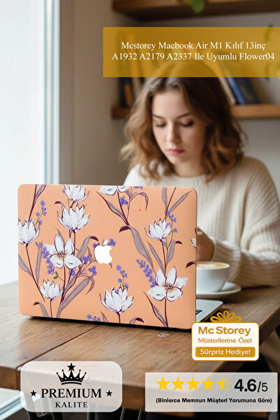 Mcstorey Macbook Air M1 Kılıf 13inç A1932 A2179 A2337 Ile Uyumlu Flower04