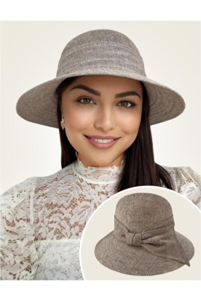 Confortino Πολυτελές λινό καπέλο ηλίου με φιόγκο - ΕΝΙΑΙΟ ΜΕΓΕΘΟΣ, ΡΥΘΜΙΖΟΜΕΝΟ