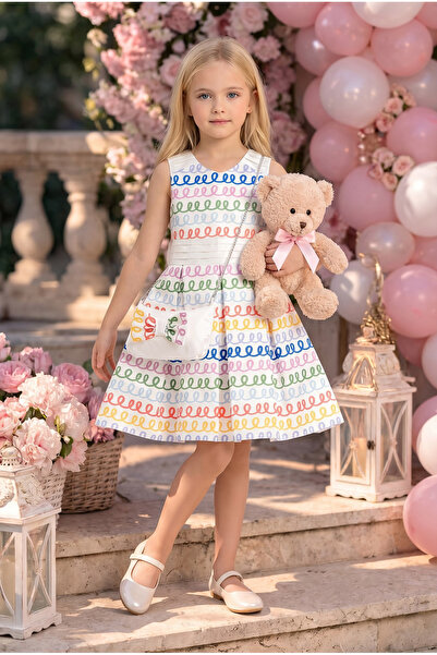 Pamina Multi-Colored Bag Set Sleeveless Girls Evening Dress Special Occasion ...