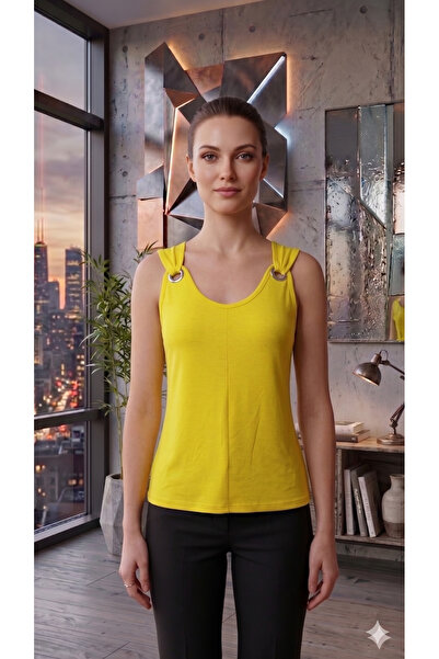 Modayakamoz Νέα σεζόν Γυναικεία μπλούζα από βισκόζη με λαιμόκοψη V και λεπτομ...