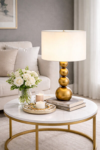 retro home design Eskitme Ayaklı Silindir Beyaz Renkli Kumaşlı Masa Lambası A...