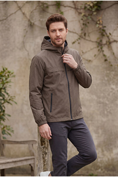 Tonny Black Erkek Kahve Rüzgar ve Su Geçirmez Rahat Kalıp Yağmurluk