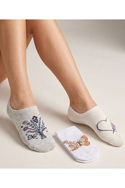 Bross Γυναικείες κάλτσες Sneaker 3 τεμαχίων Butterfly