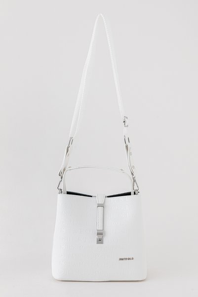 Just Polo White New Season Printed 3-Compartment Women's Shoulder Bag 22x20cm Pbu4002