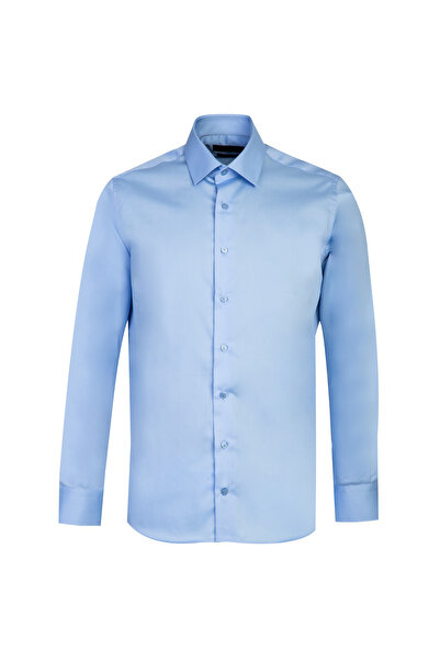 Kiğılı Κλασικό μη σιδερένιο σατέν βαμβακερό πουκάμισο με μακρυμάνικη λεπτή εφ...