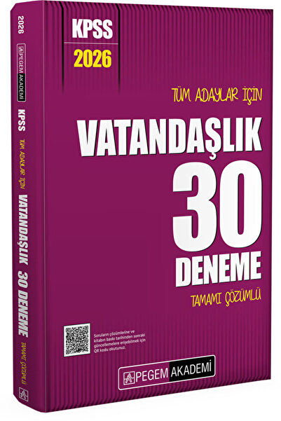 Pegem Akademi Yayıncılık Pegem 2026 KPSS Vatandaşlık 30 Deneme Çözümlü Pegem ...