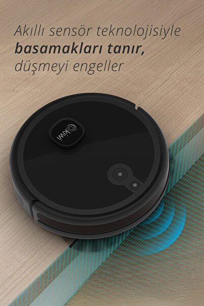 Kiwi KVC-4091 Akıllı Robot Süpürge | 6000Pa Güçlü Emiş, Lazer Haritalama, Paspas , Uygulama Kontrollü