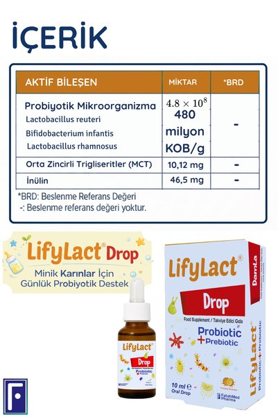 LifyLact Damla 10 ml , Probiyotik, Prebiyotik, 3'lü Süper Avantaj