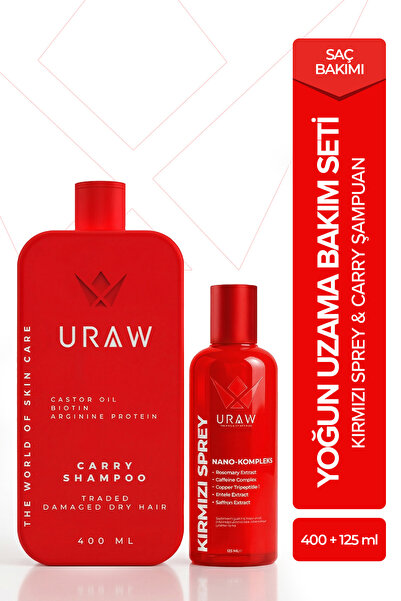 Uraw Kırmızı Saç Bakım Seti |Yoğun Uzama ve Bakım
