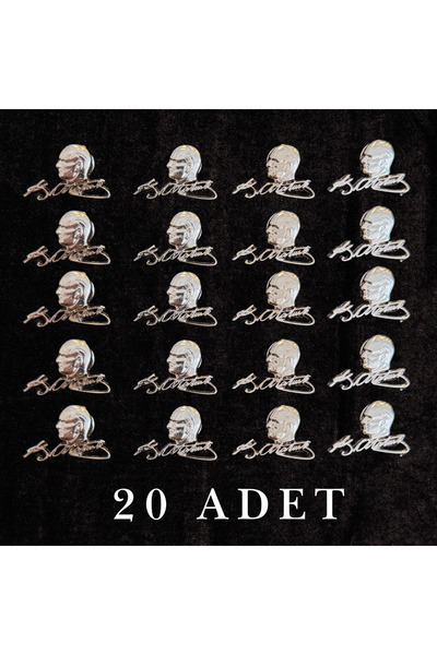Eksero Atatürk ve İmzası Yaka Rozeti (10 Adet)