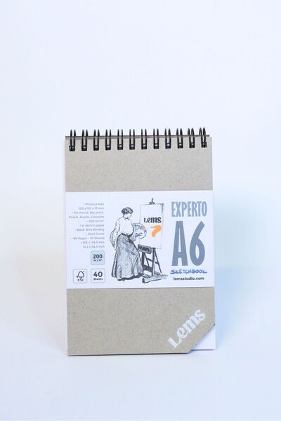 Lemsstudio A6 Eskiz Defteri Experto Sketchbook 200gr. 80 Syf. 40 Yaprak Sert ...