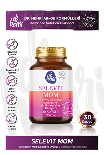 Dr.Henri Selevit Mom Multivitamin Multimineral ve Omega 3 30 Kapsül