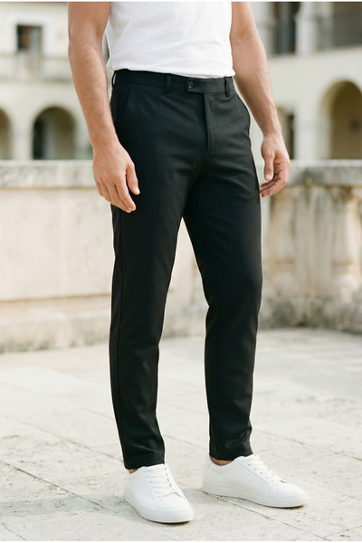 Mero Life Ανδρικό Μαύρο Ποιότητας Ευέλικτο Παντελόνι από Λύκρα μέχρι τον αστρ...