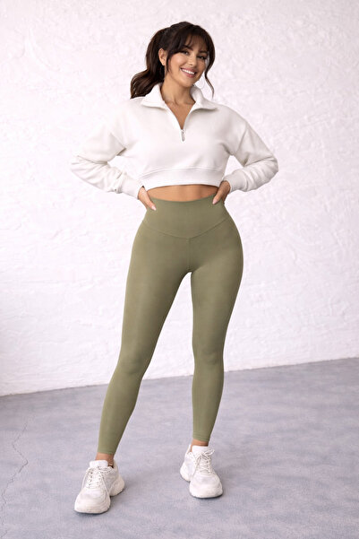 FORMO Γυναικείο κολάν Extra High Cross Ζώνη Waist Ύφασμα scuba Ελαστικό Sport...