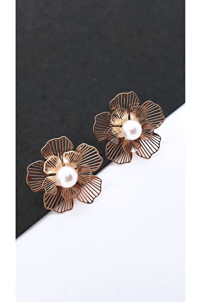 Serenity Rose Figured Pearl Steel Earrings