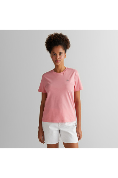 Gant Kadın Pembe Regular Fit Bisiklet Yaka T-Shirt
