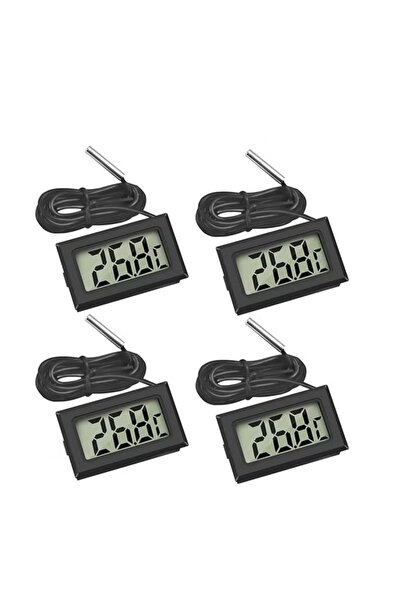 Relax Smart 4 قطع من مقياس حرارة الثلاجة الرقمي مع شاشة LCD