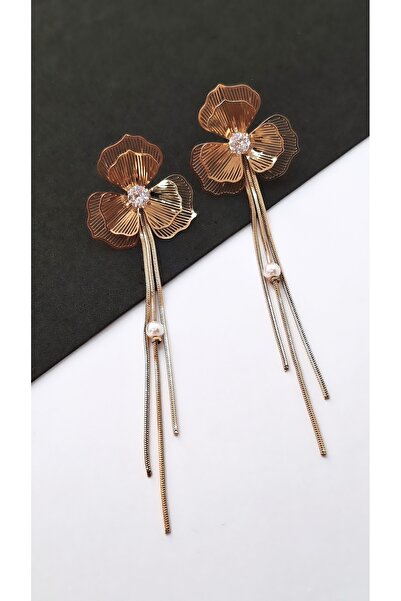 Serenity Cluster Pattern Rose Figured Pearl Steel Earrings
